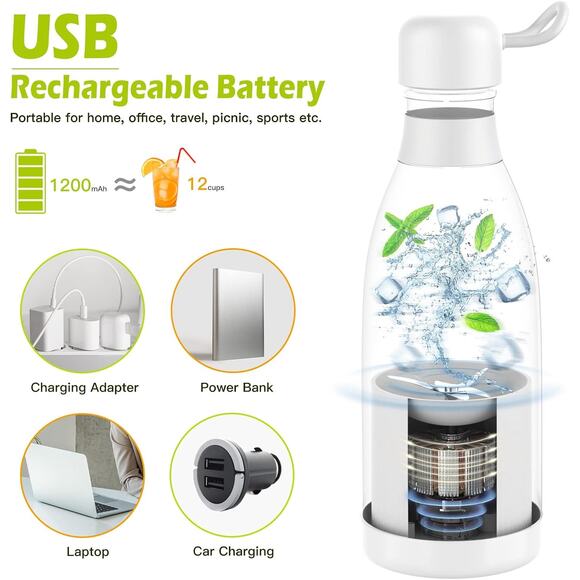 Portable Blender Mini Juicer White - Picture 4 of 6